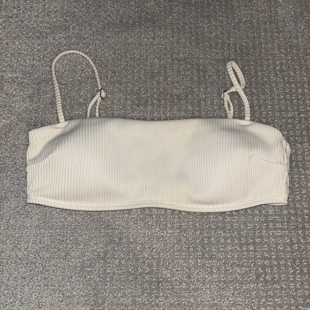 Hollister White Straight Bikini Top